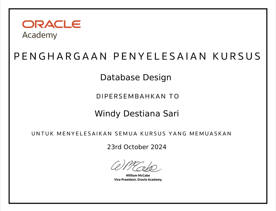 Database Design – Oracle Academy